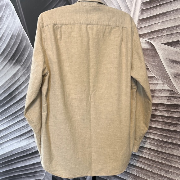 J. Crew Men’s L Work Shirt Flannel Cream Button Down Elbow Patches - Picture 6 of 13